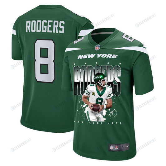 Aaron Rodgers 8 New York Jets Road to Greatness Men Game Jersey - Green