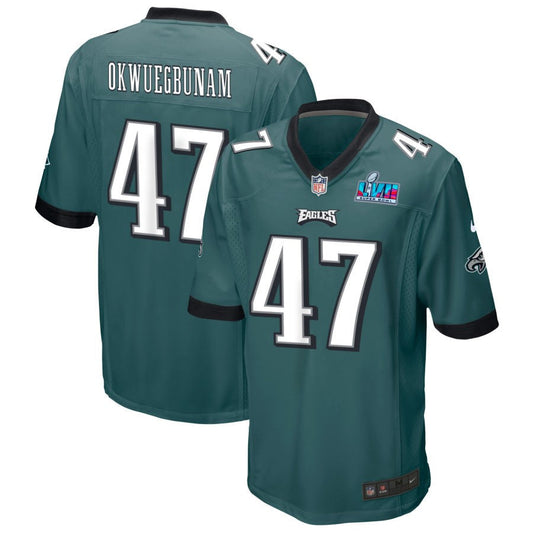 Albert Okwuegbunam Philadelphia Eagles Nike Super Bowl LVII Game Jersey - Midnight Green