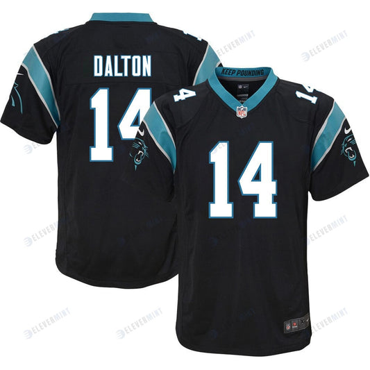 Andy Dalton 14 Carolina Panthers Youth Game Jersey - Black