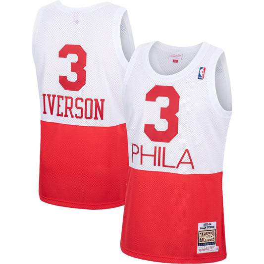 Allen Iverson Philadelphia 76ers Mitchell & Ness Hardwood Classics Authentic Jersey - White