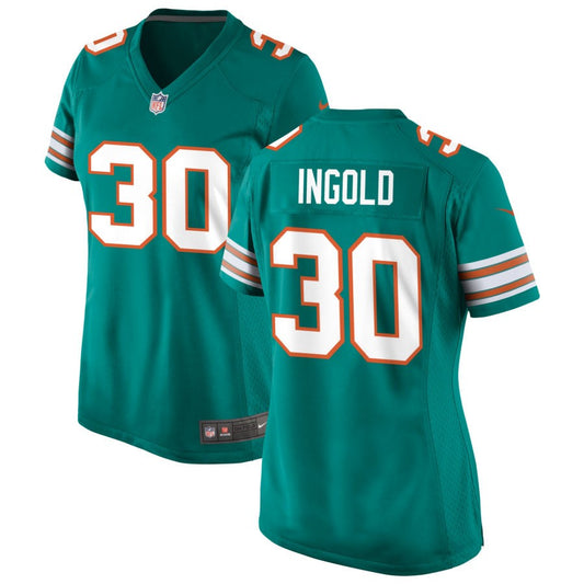 Alec Ingold Miami Dolphins Nike Women's Alternate Game Jersey - Aqua