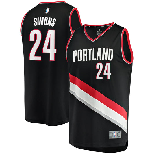 Anfernee Simons Portland Trail Blazers Fanatics Branded Fast Break Replica Jersey - Icon Edition - Black