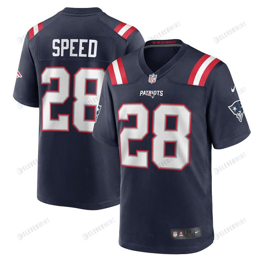 Ameer Speed 28 New England Patriots Men Team Game Jersey - Navy