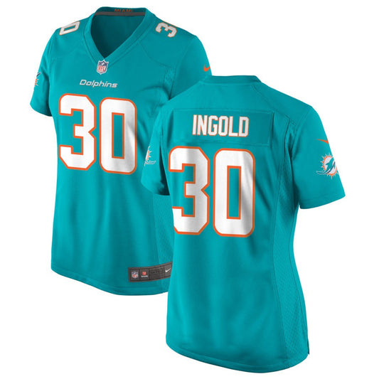 Alec Ingold Miami Dolphins Nike Women's Game Jersey - Aqua