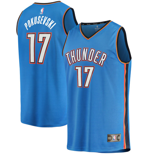 Aleksej Pokusevski Oklahoma City Thunder Fanatics Branded 2021/22 Fast Break Replica Jersey - Icon Edition - Blue